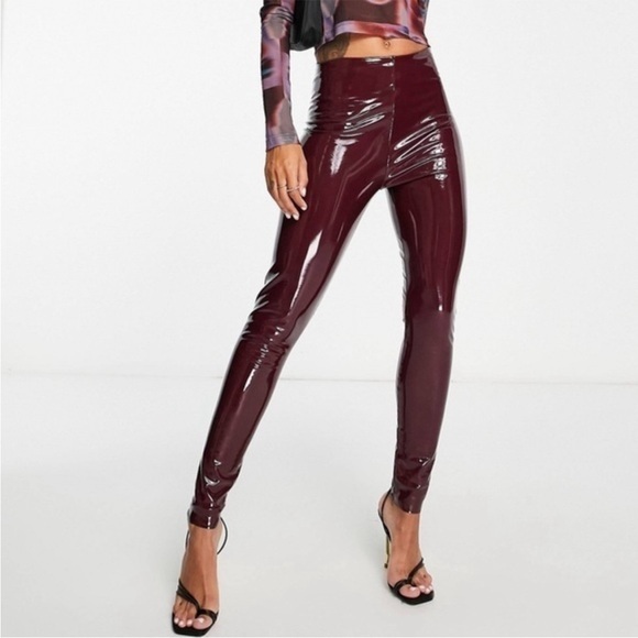 Commando Burgandy Patent crackled Leggings - Picture 1 of 10